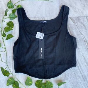 Edgy Fashion nova Corset Cropped Bustier Clasp Crop Tank Top Muscle y2k Festival